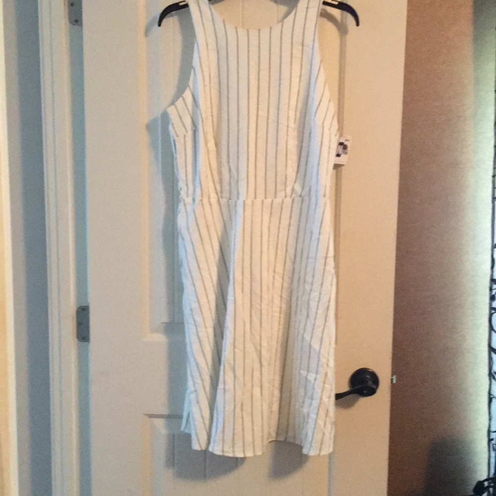 pinstripes white dress